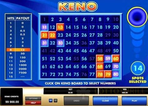 keno lottery results